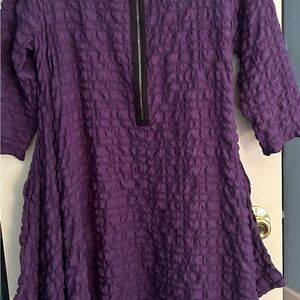 IC COLLECTION Textured Asymmetrical Dress in Rich Purple…brand new , never used